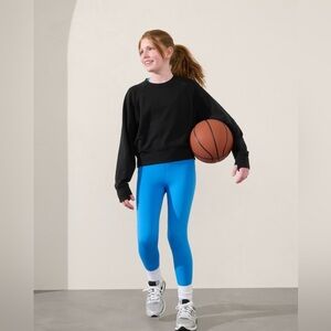 NWT Athleta Girl All Day Black Sweatshirt Size Medium 8-10